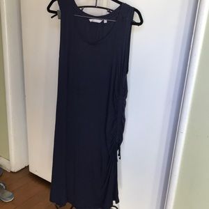 Athleta women ruched side blue dress Nw